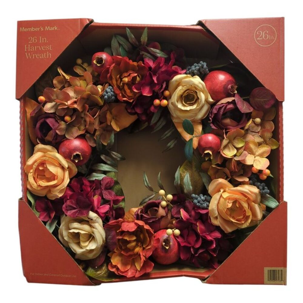 Member’s Mark Harvest Floral Wreath with Red Pomegranates & Berries